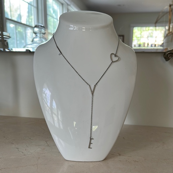 JZJ Jennifer Zeuner 925 Sterling Silver LOVE Elegant Heart Lariat Necklace - Picture 7 of 8